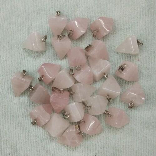2017 New fashion high quality natural stone pyramid pendants charms for jewelry making 24pcs/lot Wholesale free