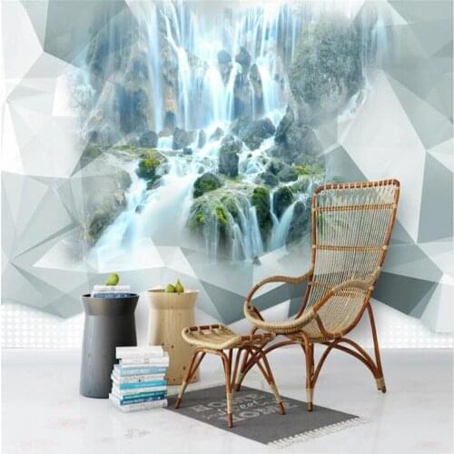 Milofi Custom Mural Wallpaper Flowing Water Makes Money 3D Three-dimensional Abstract Geometry Nordic Background Wall
