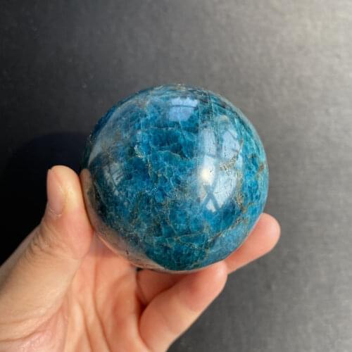 Natural blue apatite stone sphere crystal reiki healing ball 1pc
