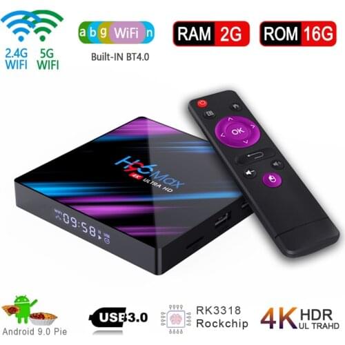 H96 MAX RK3318 Android 9.0 4K Smart TV Box Media player 4GB 32GB 64GB H96MAX TVBOX Android TV Set top box no app included