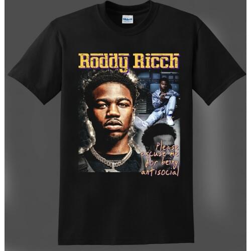 Roddy Ricch T-Shirt Being Antisocial Inspired Rap Hip Hop R&B Tee