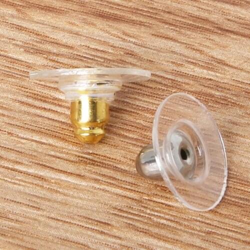 Hot Sale 50Pcs/lot silicone round Backsilicone Earring Back Stoppers Ear Plugging For DIY Earrings Jewelry Findings Accessories