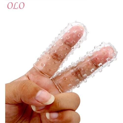 OLO Silicone Sleeve Woman G-Spot Finger Penis Sleeve Masturbation Adult Sex Toys Dildo Vaginal Massager