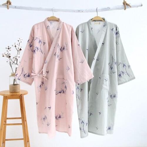 Loose Couple Pregnant Sexy Printed Kawaii Womens Sleepwear Robes Women Summer Cotton Soft Elegant Kimono Ladies Nightdress
