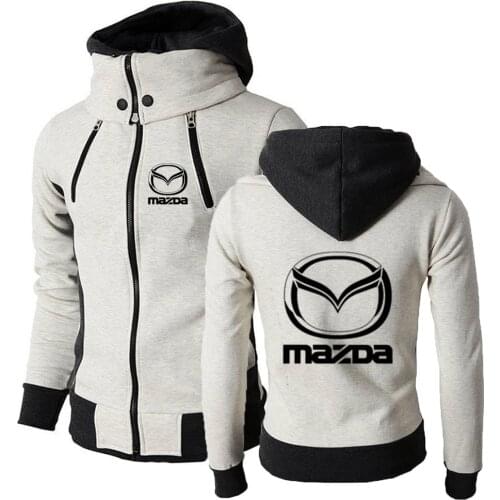 Unisex New Mazda Car Logo ing Men Sportswear Hoodies Harajuku Style Hooded Solid Male Zipper Wild Sweatshirt Coat