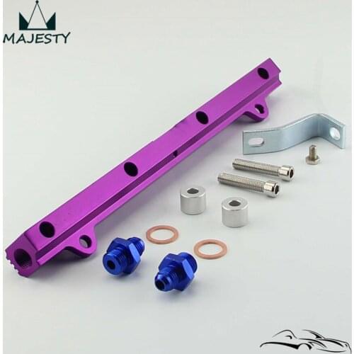 High Flow TOP FEED INJECTOR FUEL RAIL for Lancer Evolution EVO 7 8 9 4G63 01-05 Purple