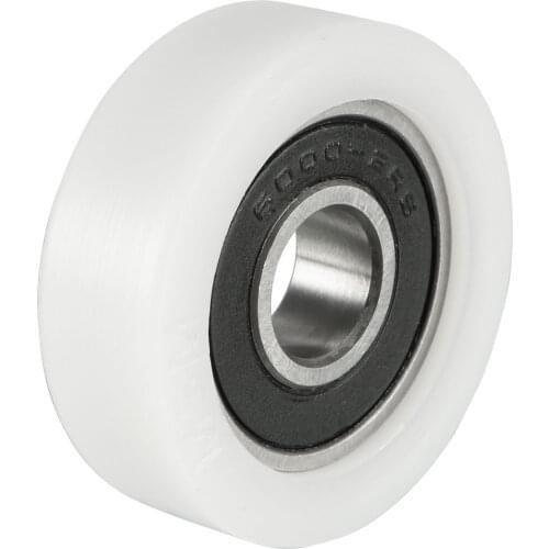 Uxcell Roller Idler Bearing Pulley Sliding Conveyor Wheel White 2pcs 10x35x11mm