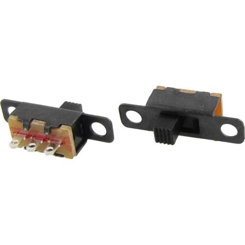 Top quality 50 Pcs ON/ON 2 Position 1P2T SPDT Mini Panel Slide Switch Solder Lug SS12F1-G3