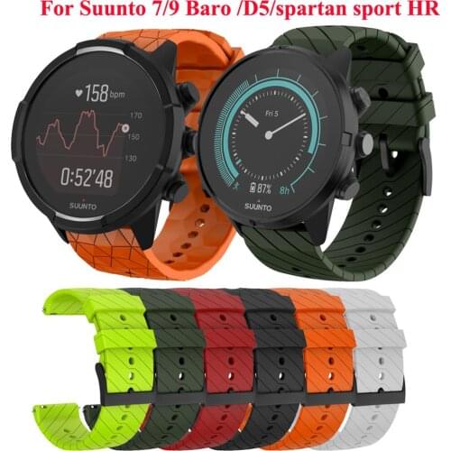 24mm Silicone Replacement Watch Straps for Suunto 9 Spartan Sport Wrist Watch Band Suunto 7 Watchband Spartan Watchband correa