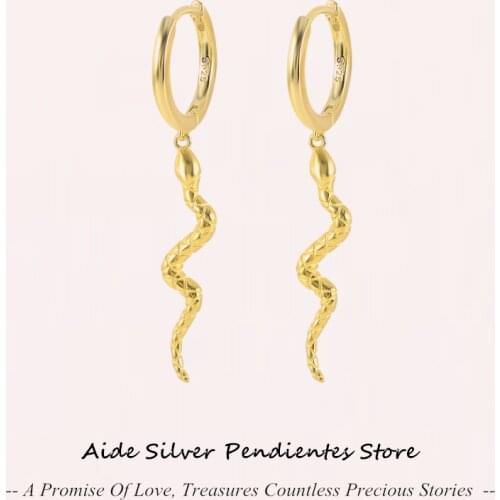 AIDE 925 Sterling Silver Earrings For Women Earrings Long Serpentine Snake Tassel Punk Animal Earrings Fashion Jewelry