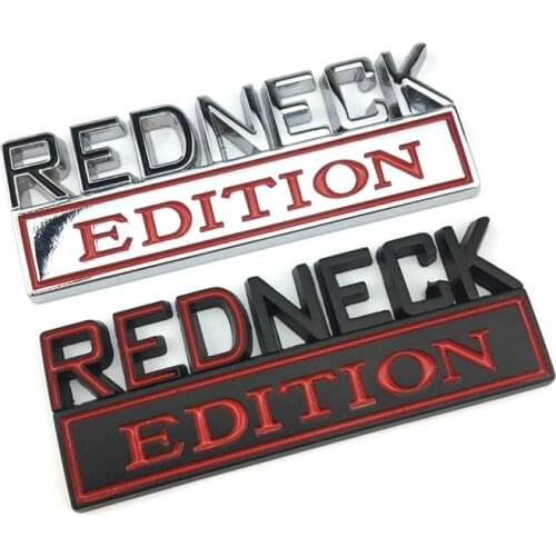 1pc 8x3cm Metal REDNECK EDITION Logo Sticker Leaf Plate Labeling Badge Off-road Tefitting Side Door Pasting Vehicle Emblem