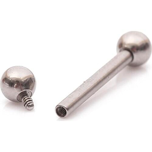 14G ASTM F136 Titanium Internally Threaded Straight Barbell Tongue Piercing