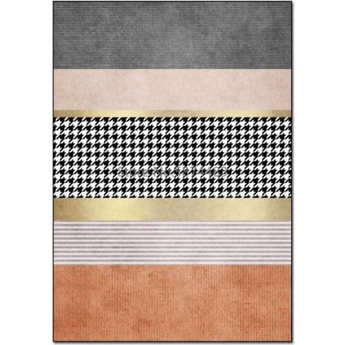 200*300cm Simple Geometric Houndstooth Golden Morandi Gray Pink Living Room Bedroom Bedside Carpet and Floor Mats Custom
