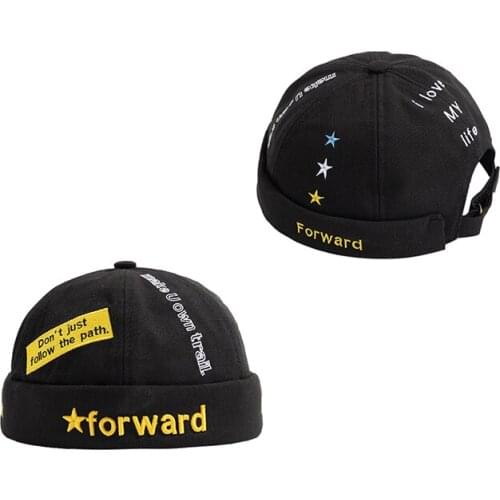 2021 New Unisex Big Letters Docker Sailor Biker Cap Men Casual Brimless Skull Loop Beanie Hat Men Hat Summer Gorro Womens Hats