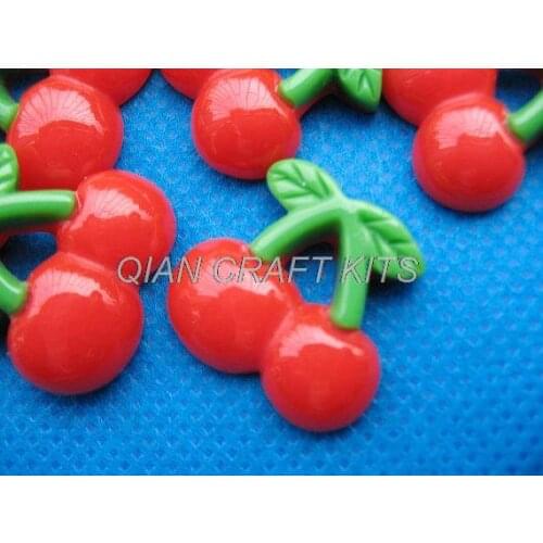 250 pcs Cherry Resin Flatback Button-Red cabochon decoden button 17mm