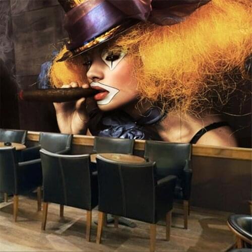 Milofi Custom 3D Wallpaper Mural Personality Three-dimensional Large Mural Bar KTV Character Background Wall American Decorative
