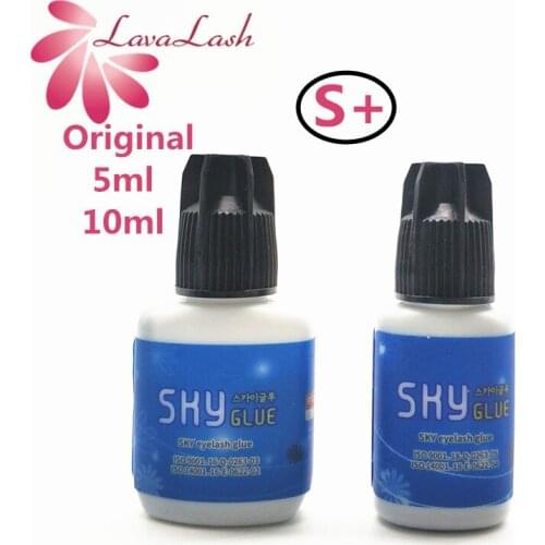 5ml/10ml Free Shipping 1bottle 1-2s dry time Korea Original S+ Sky Glue for Eyelash Extensions False eyelash glue Makeup Tools