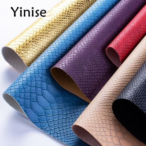 50x137cm Synthetic Leather Fabric Embossing Snake PVC Artificial Faux Leather Fabrics DIY Bags Shoes Sofa Sewing Materials