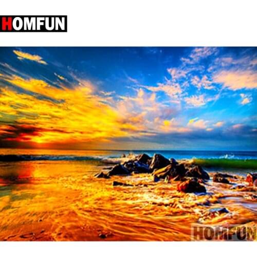 HOMFUN Full Square/Round Drill 5D DIY Diamond Painting "Dusk scenery" Embroidery Cross Stitch 5D Home Decor Gift A16522