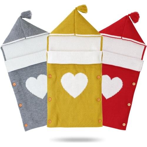 Baby Sleeping Bags Envelopes for Newborn Baby 0-6M Autumn Winter Bag infant Baby Stroller Car Bag Knitted swaddle Wrap Cocoon