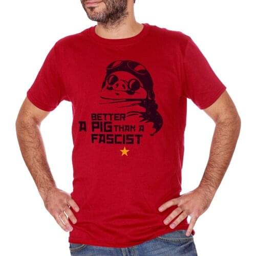 T-Shirt Porco Rosso Miyazaki Antifa Salvini Di Maio Cartoon Anime New Fashion Men Men Hip Hop 3D Print Novelty T Shirt
