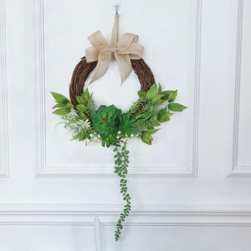 Artificial Flowers Meat Succulents Home Decor Wreath Sen Series Wedding and Party Door Decoration Wall Arrangement Wreath