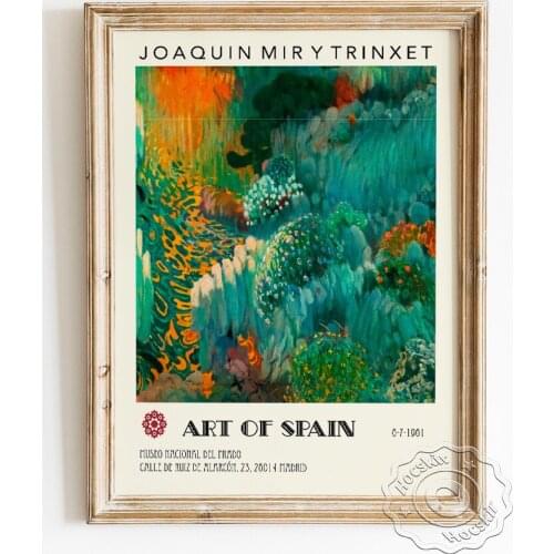 Joaquin Mir Trinxet Exhibition Museum Poster, Art Of Spain Canvas Painting Wall Decor, Natural Scenery Backdrop Decor Pictures