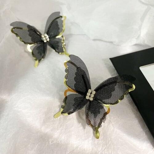 Black Butterfly Earrings Classic Earrings for Woman Korean Fashion Jewelry Luxury Party Girls Unusual Earrings Elegant Lady