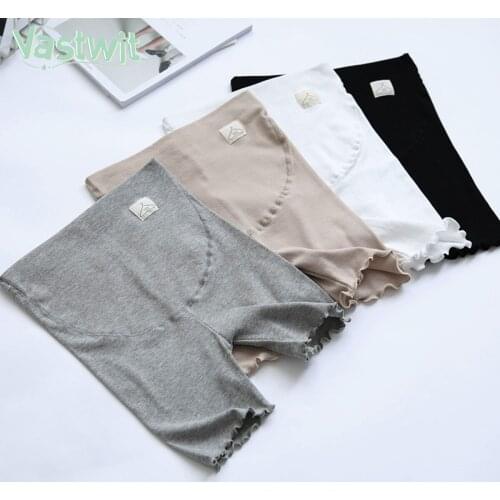 Summer Thin Cotton Maternity Leggings High Waist Ribbed Belly Short Underpants for Pregnant Women Pregnancy Soft Elastic Pants
