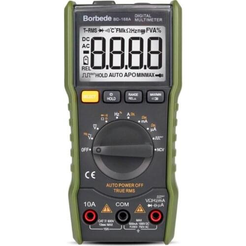 BD-168A Digital Multimeter Portable DC AC Voltage Resistance Current Measuring Frequency Voltmeter Multitester with LCD
