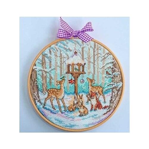 Cross Stitch Set deers Cross-stitch Kit Embroidery Needlework Craft Packages Fabric Floss New Designs Embroidery sky blue