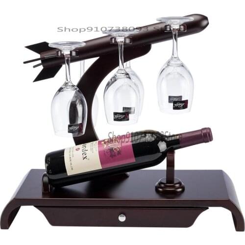 1212 New Wooden Wine Rack Wine Rack Creative European Grape Solid Wood Wine Rack Wine Cup Rack Upside Down Wine Cabinet