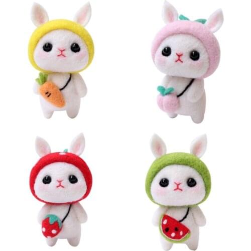 Easy To Assemble Creative Cute Rabbit Doll Wool Felt Craft DIY Unfinished Stamp Set Household Handicraft A0KE