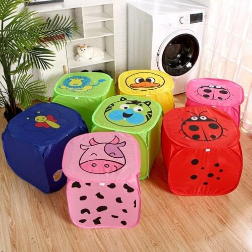 Foldable Dust-Proof Stor Box Large Capacity Laundry Basket with Cover Toys Sundries Clothing Organizer Home Storage Organization