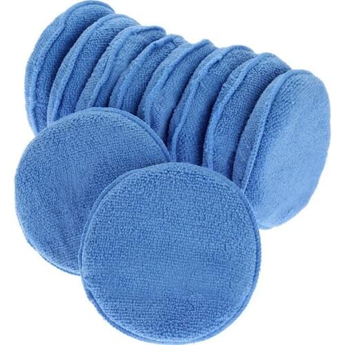 Microfiber Wax Applicator 12pcs Car Cleaning Polish Wax Foam Sponge Polishing Sponge, Blue