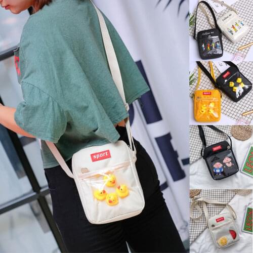Women Transparent Cute Duck Mobile Phone Bag Girls Versatile Shoulder Bag