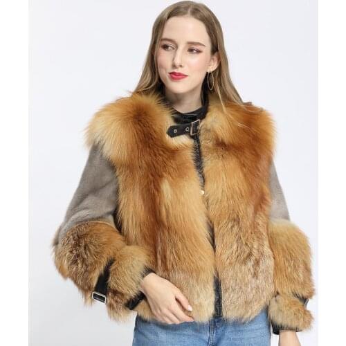 New Luxury Real Red Fox Fur Coat Women Winter Slim Short Natural Fox Fur Jacket Female 100% Genuine Fox Fur Coats