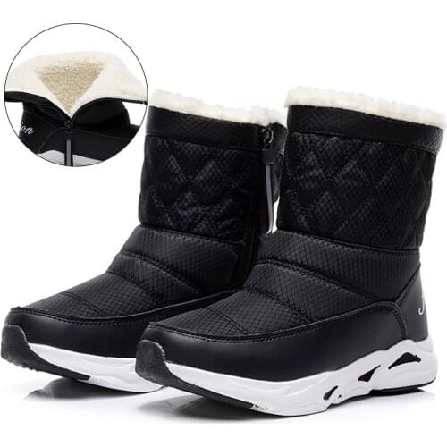 Women Winter Snow Boots Non-slip Platform Shoes Warm Fur Plus Size Fabric Upper Waterproof Snow Boots For Women botas mujer