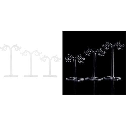 1 Set Earrings Shelf Display Rack Transparent Acrylic Showcase Jewelry Stand Holder Organizer Gifts Tree Shape