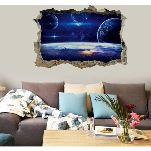 1pc DIY 3D Galaxy Stars Planets Universe Space Wall Mural Paper Wall Art Stickers Decor 2019 New