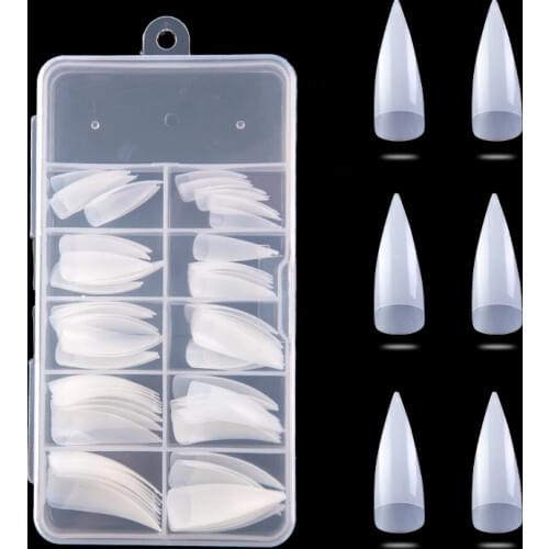 100pcs Nail Tips Pure White/transparent/natural Ballet Fake Coffin Nail Art Flat Shape Full Coverage Nail Art Manicure Technique