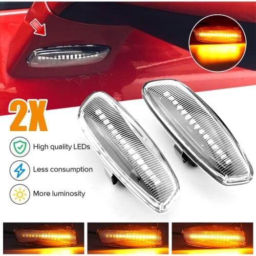 2Pcs For Citroen C4 Picasso C3 C5 DS4 Peugeot 308 207 3008 5008 Dynamic Blinker LED Turn Signal Light Side Marker Indicator Bulb