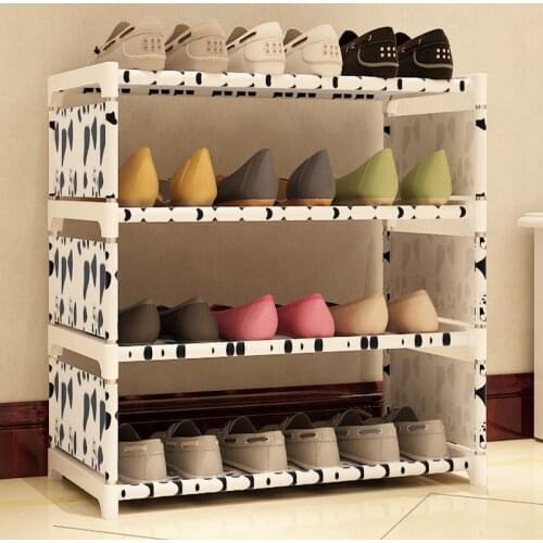 4Layers Simple Shoe Rack Removable Non-woven Fabric Shoe Cabinets Space-Saving Stand Holder Entryway Shoe Shelves Home Organizer