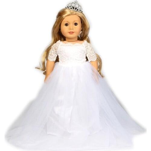 43cm Baby new born Doll white wedding dress 18 Inch Doll wedding dress baby doll clothes