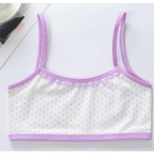 5Pcs Childrens breast care girl bra 6-14 Years Hipster Cotton Teens Teenage Underwear summer Kids vest Young