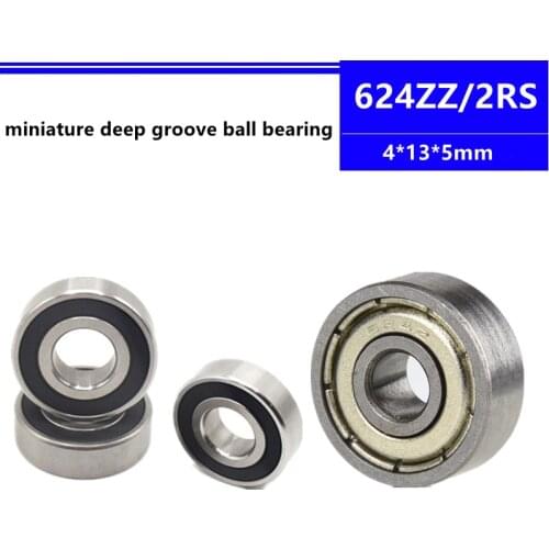 50/100/500pcs 624ZZ 624-2RS 624-2Z 624RS 624 2RS miniature ball bearing 4*13*5 mm deep groove ball bearing 4x13x5 mm R-1340HH