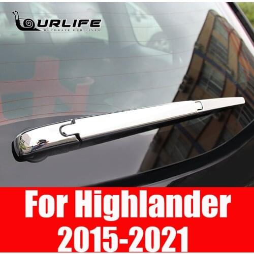 ABS Chrome Rear Window Tail Windscreen Back Wiper Cover Trim Car Styling Accessories For Toyota Highlander KLUGER 2015-2021