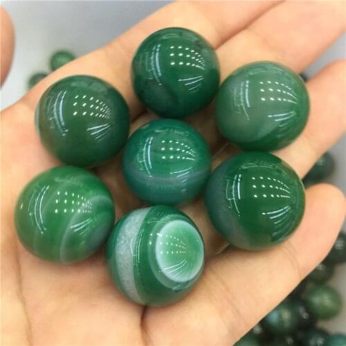Beautiful Agate Ball green handmade Crystal Sphere Gemstone Hand Massager ball for decoration stone healing 20mm