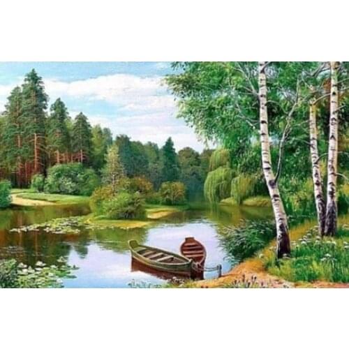 Meer met boten diamond painting