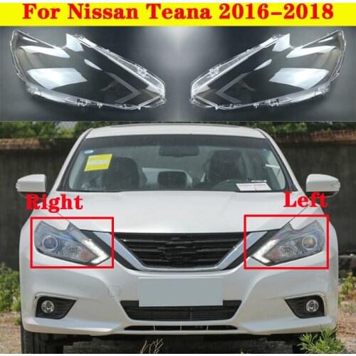 Car Light Caps Transparent Lampshade Front Headlight Cover Glass Lens Shell Cover For Nissan Teana 2016-2018